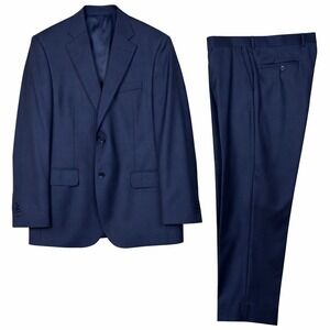 Peter Millar Suit Mens 42R Blue Wool Windowpane Blazer Jacket & Pants Set Canada